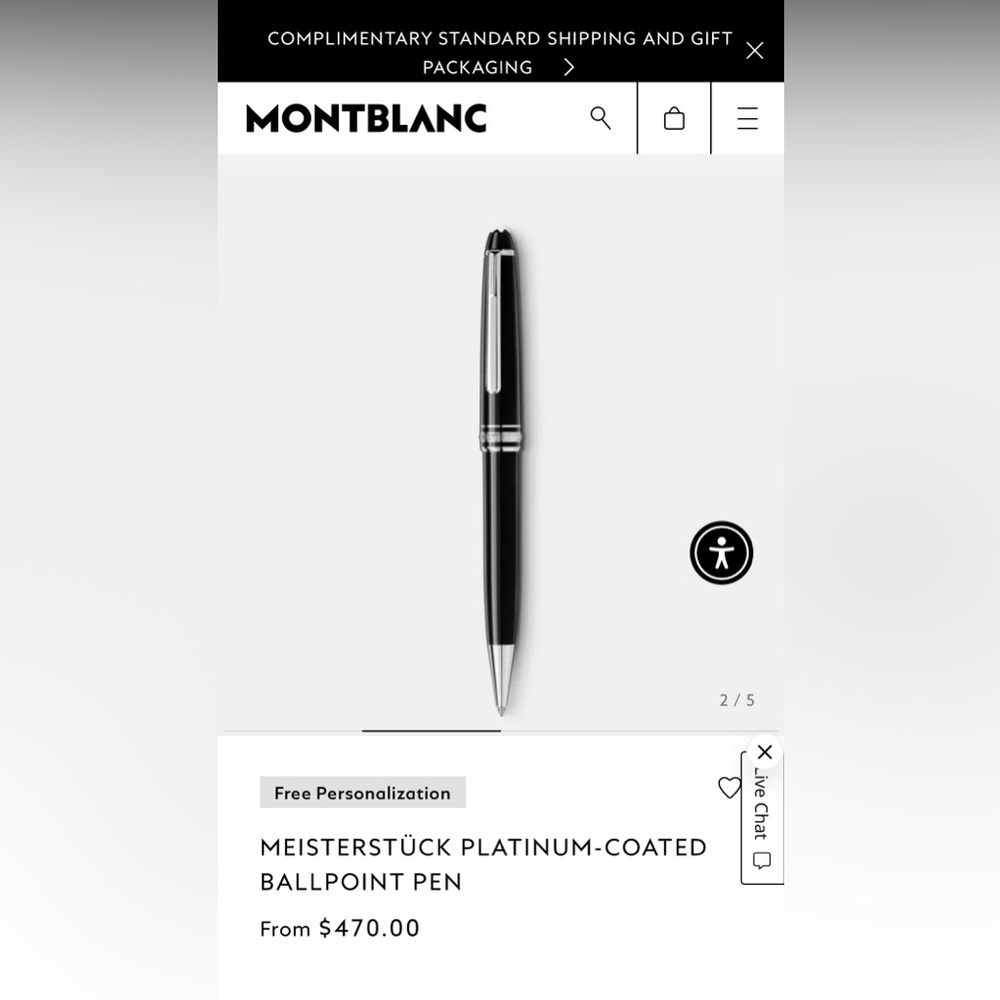 MONTBLANC PLATINUM-COATED BALLPOINT PEN